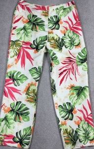 Talbots 100% Silk Palm Leaf Print Pants - Size 10